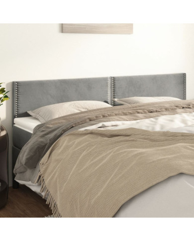 Têtes de lit 2 pcs Gris clair 100x5x78/88 cm Velours | Mobilier & Déco