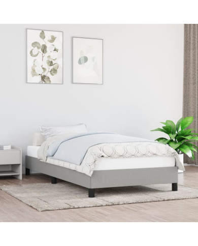 Cadre de lit sans matelas gris clair 100x200 cm tissu | Mobilier & Déco