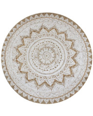 Tapis Jute tressé imprimé 120 cm rond | Mobilier & Déco