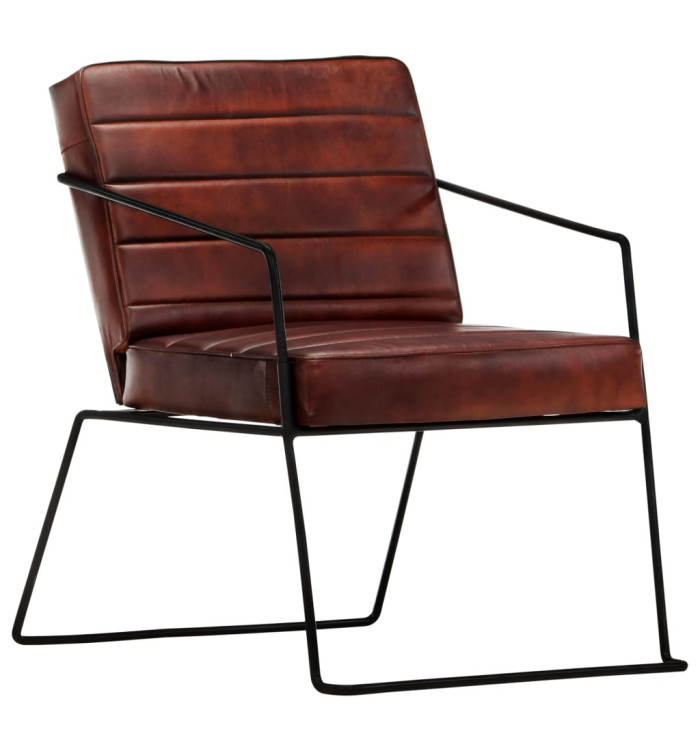 Fauteuil Marron foncé Cuir véritable | Mobilier & Déco