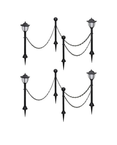Lampes solaires 4 pcs avec chaîne et piquets | Mobilier & Déco