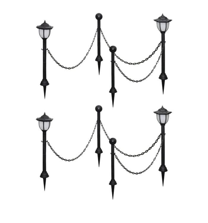 Lampes solaires 4 pcs avec chaîne et piquets | Mobilier & Déco