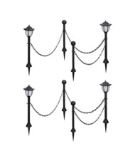 Lampes solaires 4 pcs avec chaîne et piquets | Mobilier & Déco