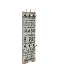 Porte-manteau mural avec 6 crochets 120 x 40 cm THANK YOU | Mobilier & Déco