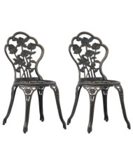 Chaises de bistro lot de 2 Bronze Aluminium coulé | Mobilier & Déco