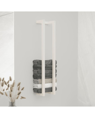 Porte-serviette Blanc 23x18x110 cm Bois de pin massif | Mobilier & Déco