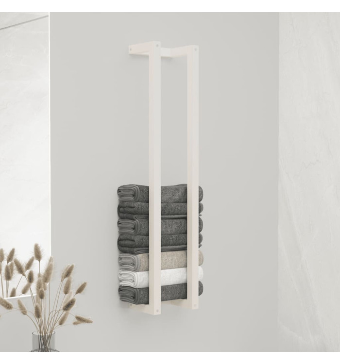 Porte-serviette Blanc 23x18x110 cm Bois de pin massif | Mobilier & Déco