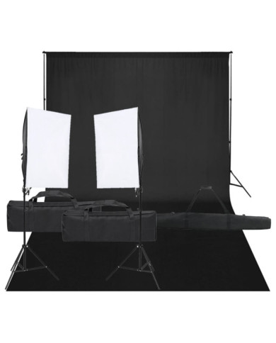 Kit de studio photo avec éclairage et toile de fond | Mobilier & Déco