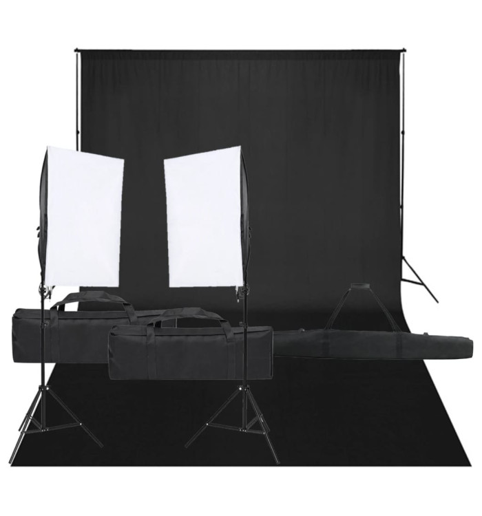 Kit de studio photo avec éclairage et toile de fond | Mobilier & Déco