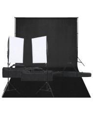 Kit de studio photo avec éclairage et toile de fond | Mobilier & Déco