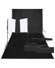 Kit de studio photo avec éclairage et toile de fond | Mobilier & Déco