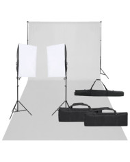 Kit de studio photo avec éclairage et toile de fond | Mobilier & Déco