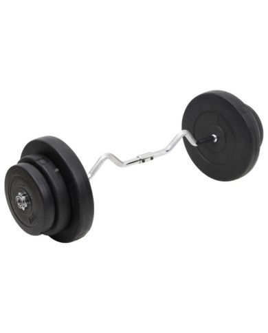 Barre d'haltères ondulée avec plaques 60 kg | Mobilier & Déco