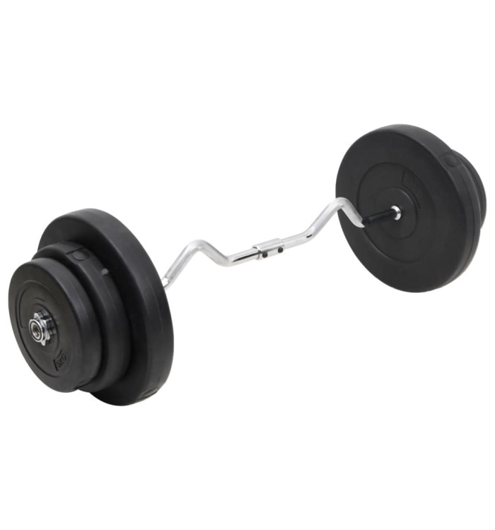Barre d'haltères ondulée avec plaques 60 kg | Mobilier & Déco