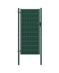 Portail de clôture PVC et acier 100x204 cm Vert | Mobilier & Déco