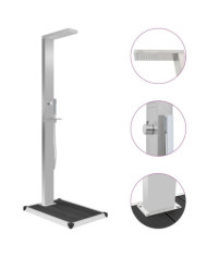 Douche d'extérieur avec receveur de douche WPC Acier inoxydable | Mobilier & Déco