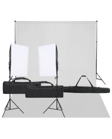 Kit de studio photo avec éclairage et toile de fond | Mobilier & Déco