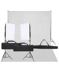 Kit de studio photo avec éclairage et toile de fond | Mobilier & Déco