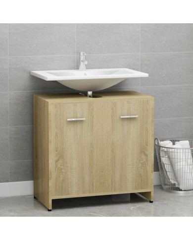 Armoire de salle de bain Chêne sonoma Bois d'ingénierie | Mobilier & Déco