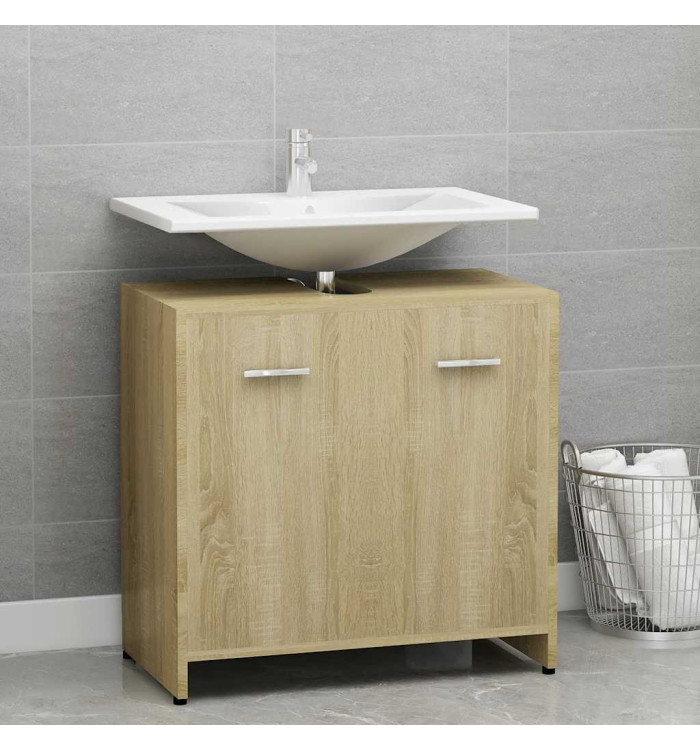Armoire de salle de bain Chêne sonoma Bois d'ingénierie | Mobilier & Déco