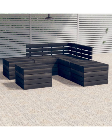 Salon palette de jardin 6 pcs Bois de pin massif | Mobilier & Déco