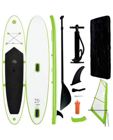 Ensemble de planche SUP gonflable avec voile Vert et blanc | Mobilier & Déco