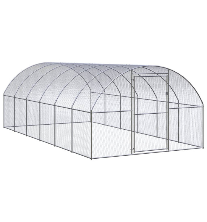 Poulailler d'extérieur 3x6x2 m Acier galvanisé | Mobilier & Déco