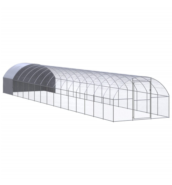 Poulailler d'extérieur 3x16x2 m Acier galvanisé | Mobilier & Déco
