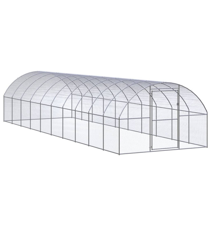 Poulailler d'extérieur 3x10x2 m Acier galvanisé | Mobilier & Déco
