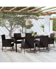 Ensemble à manger de jardin 7 pcs Noir | Mobilier & Déco