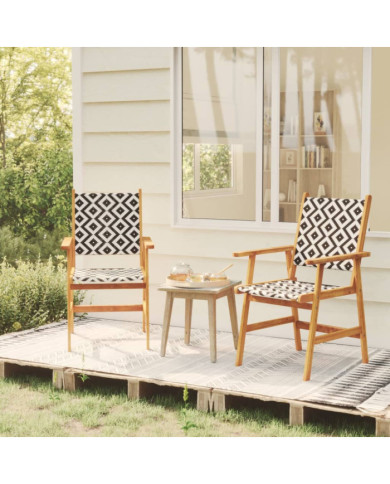 Chaises de jardin lot de 2 Bois d'acacia solide | Mobilier & Déco