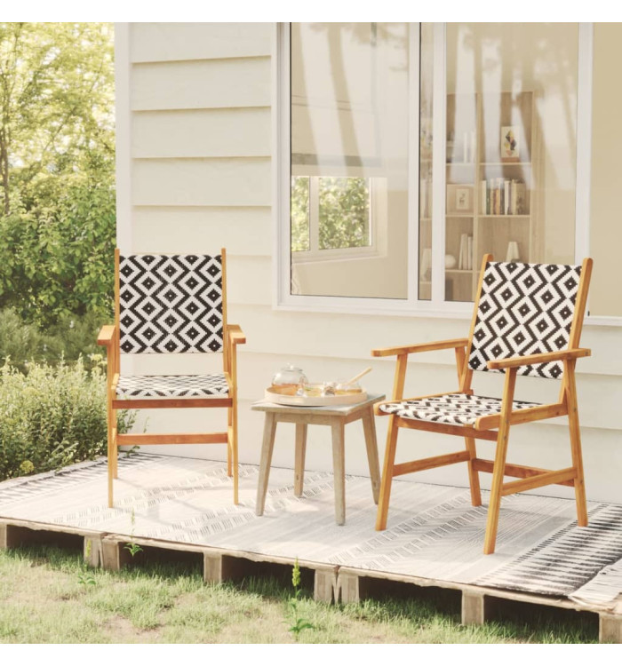 Chaises de jardin lot de 2 Bois d'acacia solide | Mobilier & Déco