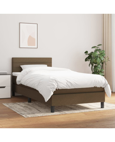 Sommier à lattes de lit avec matelas Marron foncé 100x200 cm | Mobilier & Déco