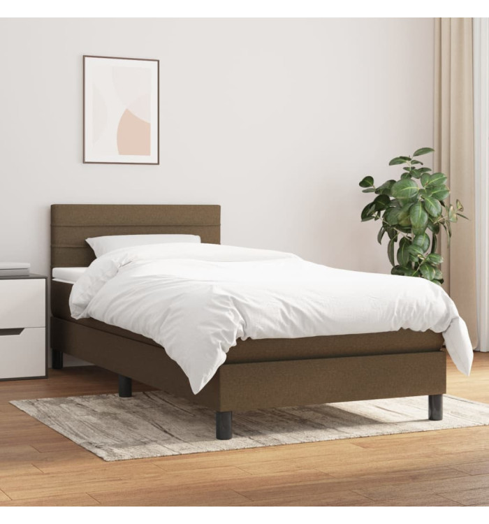 Sommier à lattes de lit avec matelas Marron foncé 100x200 cm | Mobilier & Déco