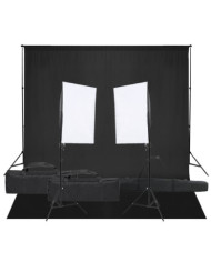 Kit de studio photo avec éclairage et toile de fond | Mobilier & Déco