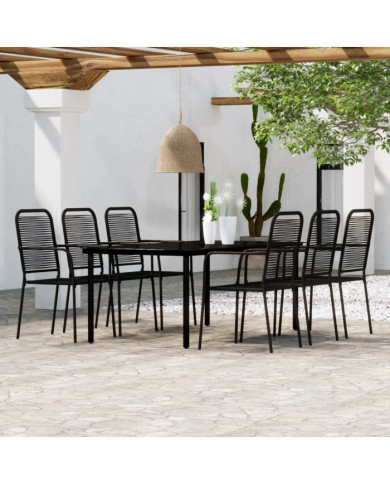 Ensemble à manger de jardin 7 pcs Noir | Mobilier & Déco
