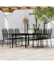 Ensemble à manger de jardin 7 pcs Noir | Mobilier & Déco
