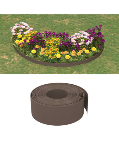 Bordure de jardin marron 10 m 20 cm polyéthylène | Mobilier & Déco