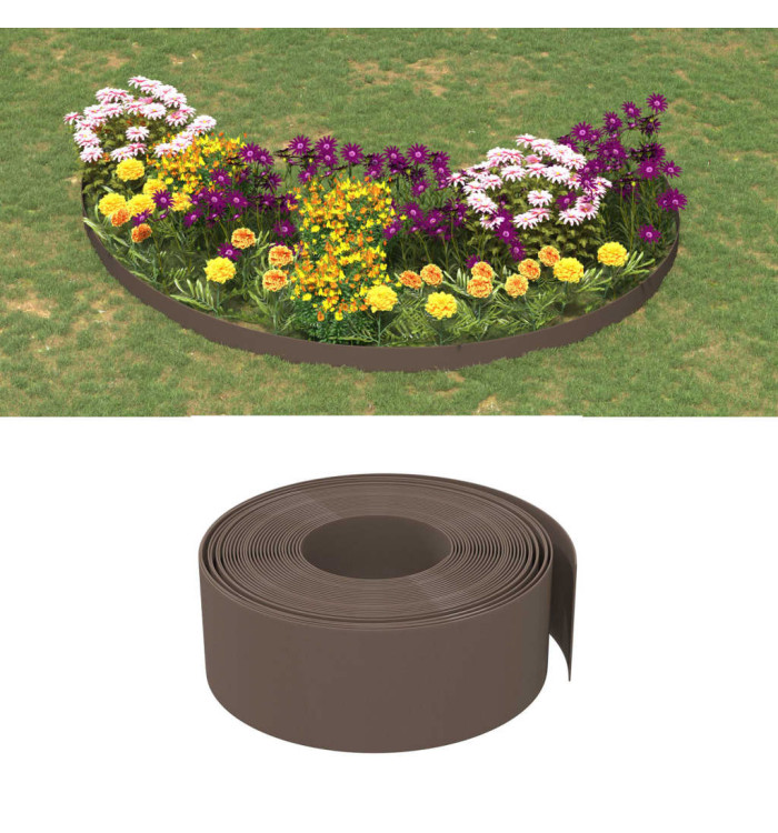 Bordure de jardin marron 10 m 20 cm polyéthylène | Mobilier & Déco