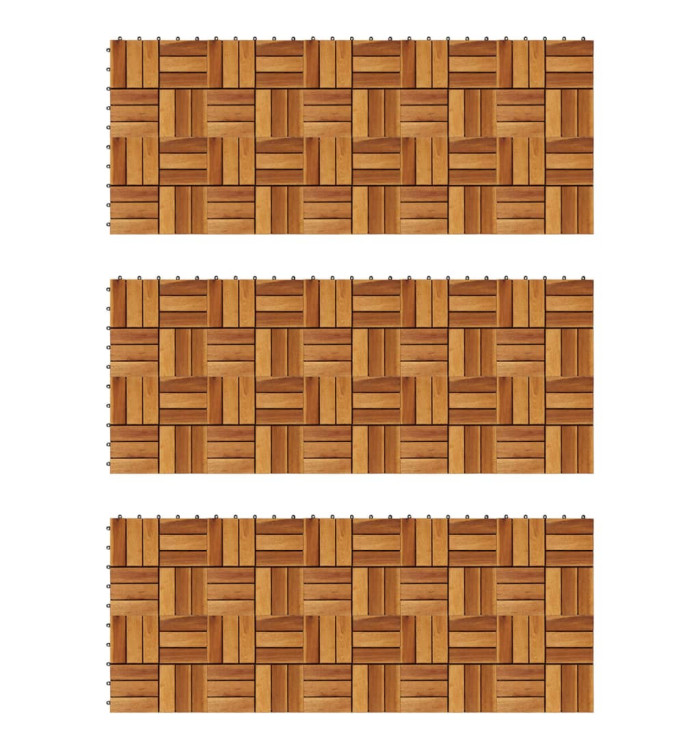 Kit de tuiles de plancher en acacia 30 x 30 cm 30 pcs | Mobilier & Déco