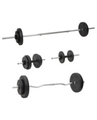 Ensemble d'haltères et de barres avec plaques 60 kg | Mobilier & Déco
