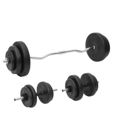Ensemble d'haltères et de barres avec plaques 60 kg | Mobilier & Déco