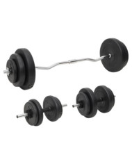 Ensemble d'haltères et de barres avec plaques 60 kg | Mobilier & Déco