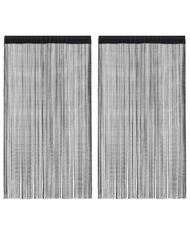 Rideau en fils 2 pcs 140 x 250 cm Noir | Mobilier & Déco