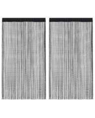 Rideau en fils 2 pcs 140 x 250 cm Noir | Mobilier & Déco