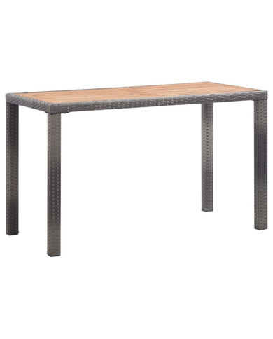 Table de jardin Anthracite et marron 123x60x74 cm Bois d'acacia | Mobilier & Déco