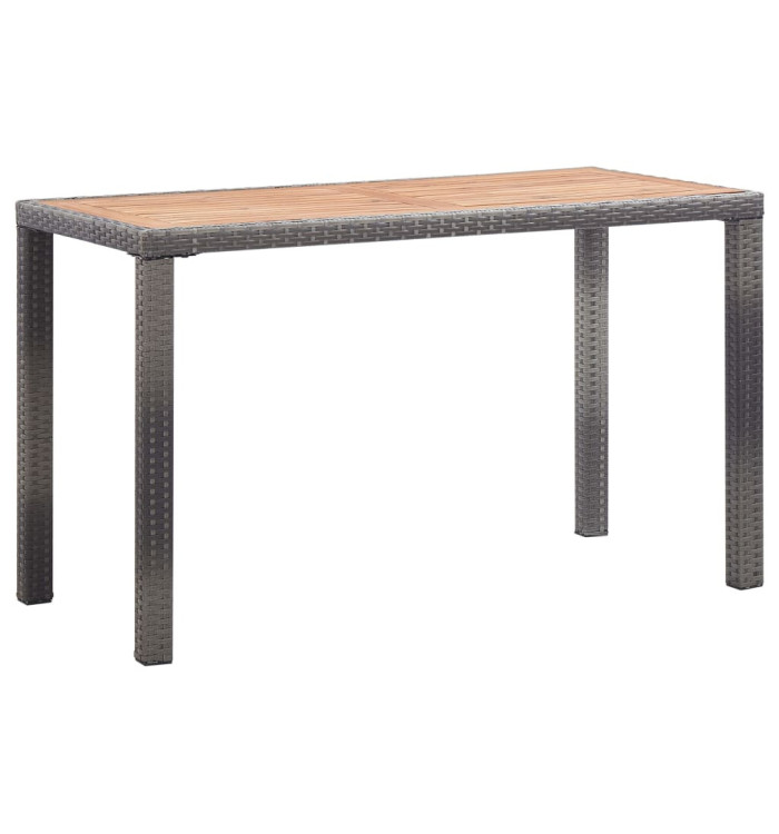 Table de jardin Anthracite et marron 123x60x74 cm Bois d'acacia | Mobilier & Déco