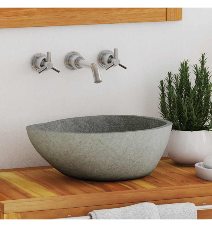 Lavabo en pierre de rivière Ovale (37-46)x(29-36) cm | Mobilier & Déco