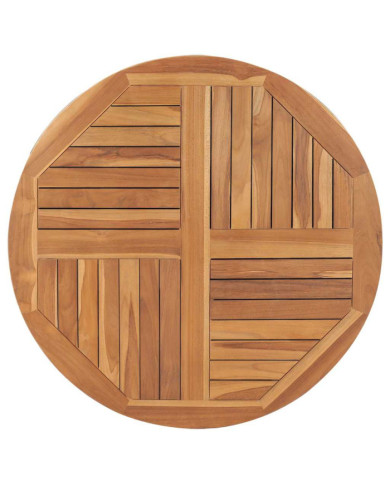 Dessus de table Bois de teck solide Rond 2,5 cm 90 cm | Mobilier & Déco