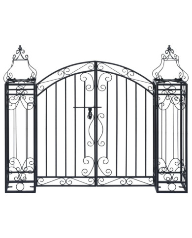 Portillon ornemental de jardin Fer forgé 122x20,5x100 cm | Mobilier & Déco